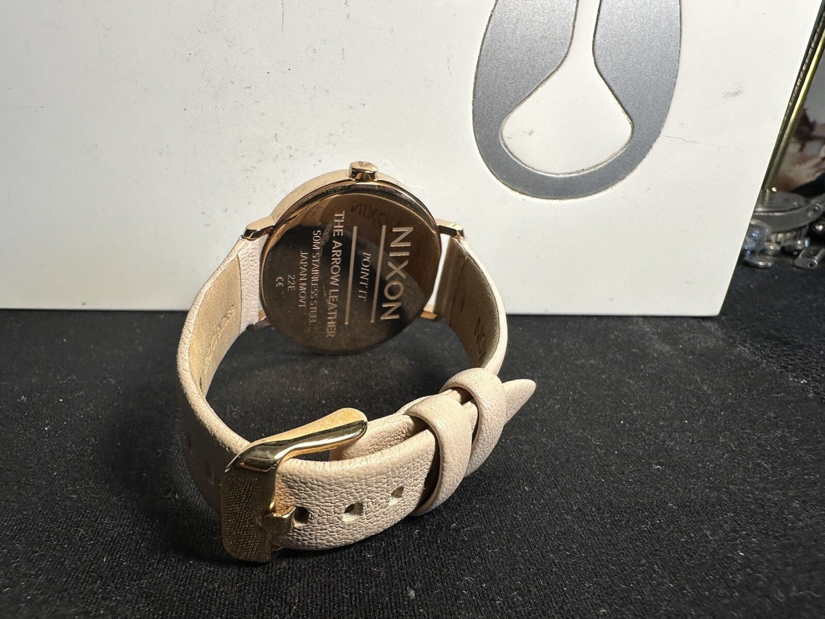 Nixon The Arrow Leather Watch Pink/Rose Gold