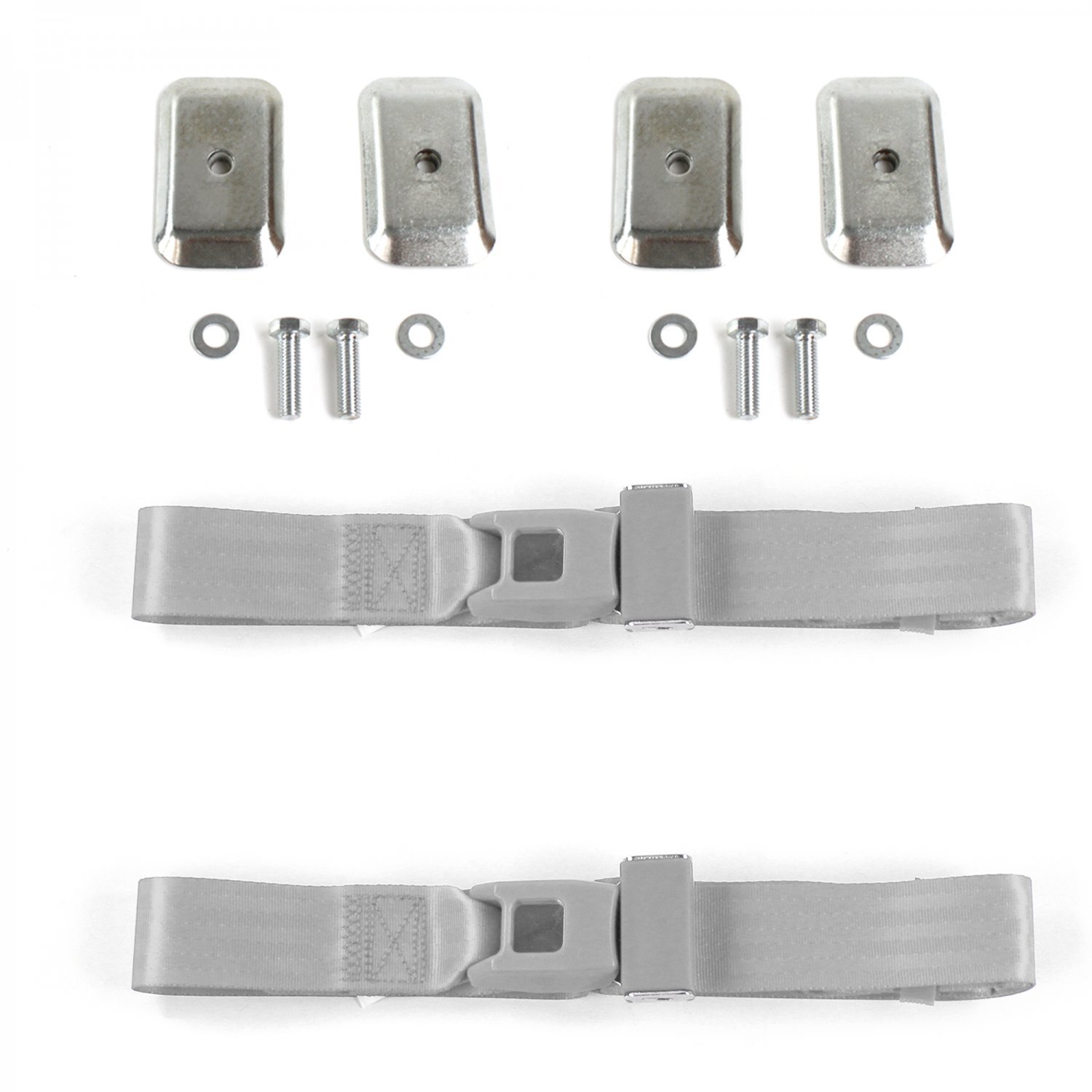 Ford GT40 1964 - 1969 Standard 2pt Gray/Grey Lap Bucket Seat Belt Kit w/ Bracket