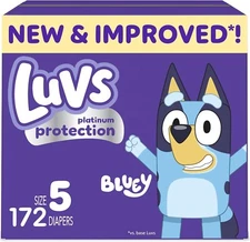 Diapers Size 5 172 Count Bluey Disposable Baby Diapers