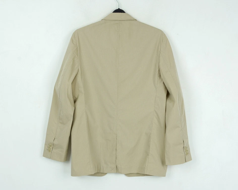 Nouveau BNWT ALFANI NEW YORK Veste M Beige En Coton À Carreaux Décontractée - Photo 3/4