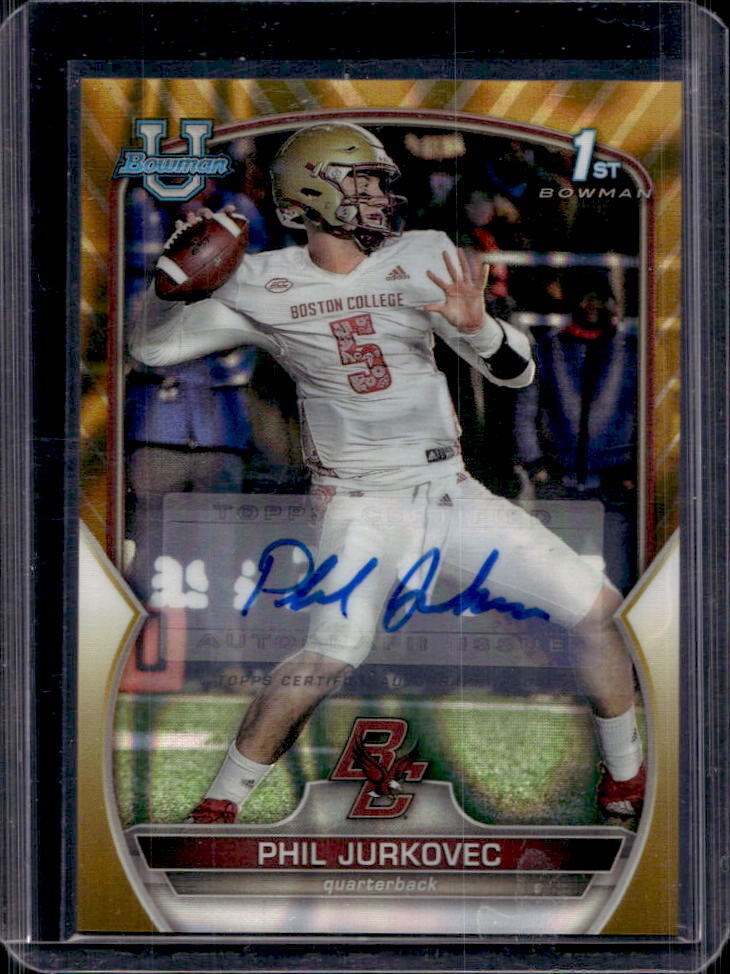 2022 Bowman University Chrome Phil Jurkovec Auto Gold Lava Refractor #28/50