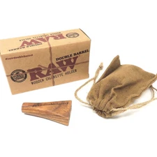 RAW Double Barrel WoodenCigarette Holder 1 1/4 size RAWTHENTIC!