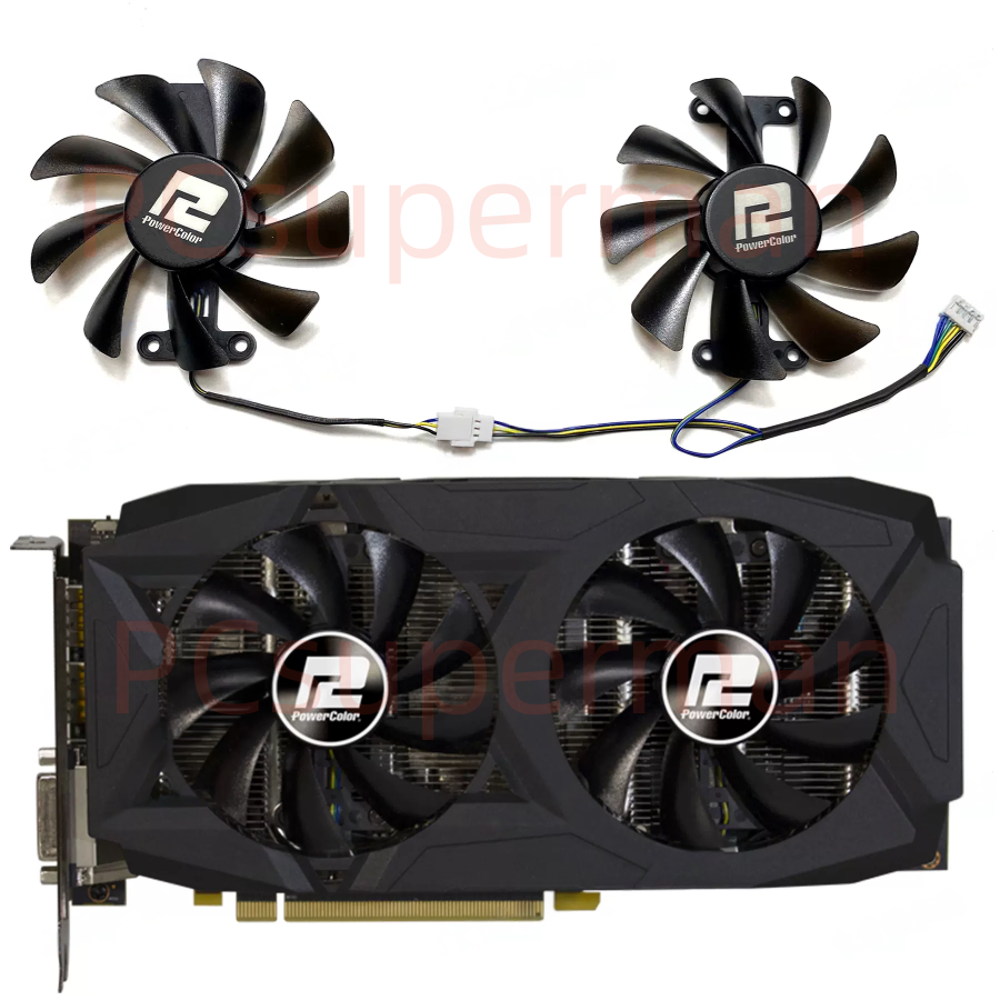 For POWERCOLOR RX580 GDDR5 2048SP Red Dragon Graphics Card Cooling