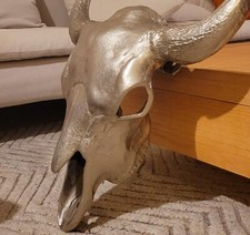Trophée Mural Tête De Buffle Kare Design - Métal Style Western - Gris