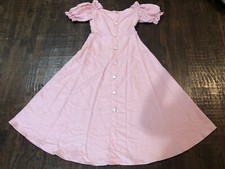 Women Shein Pastel Pink Sz 4 Zip back Button Front W Shoulder Topless Dress!!!