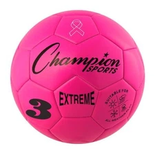 Champion Sports Extreme Soft Touch Butyl Bladder Soccer Ball, Size 3, Pink