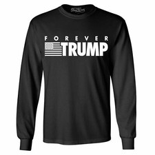 Forever Trump Long Sleeve Re-Elect Trump 2024 Keep America Great Flag Tee Shirts