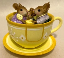 Wee Forest Folk TWIRLING TEACUP, M-665x, Mouse Expo 2021 LTD, Yellow Cup