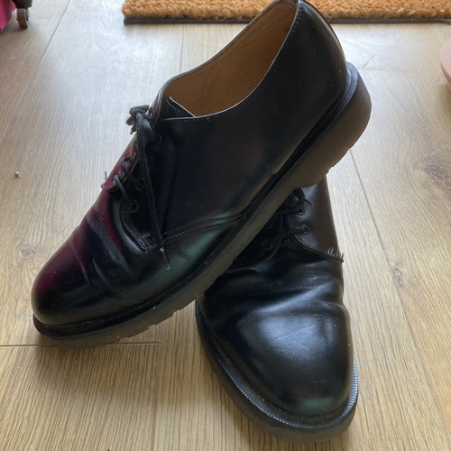Rare Vintage Dr Martens Air-Wair 1461 Black Leather Shoes UK 9, Made in England - Picture 3 of 10