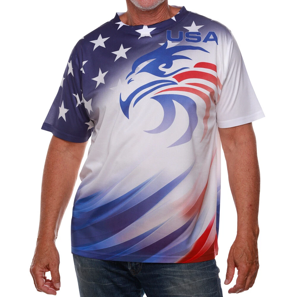 Men's Patriotic Eagle USA Quick Dry American Flag 4th of July Quick Dry T-Shirt