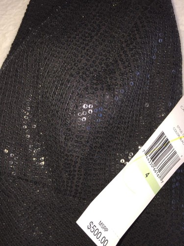 NWT Carmen Marc Valvo Black Beaded-Neck Halter Top BRAND NEW!! $500 Style 15667 - Picture 2 of 3
