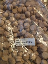 500 Pcs - 1/2" Red Oak Wood Mushroom Head Furniture Buttons Hard Wooden Plugs