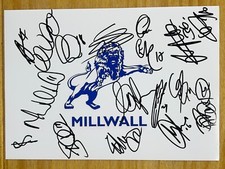 Hand Signed A4 Team Sheet - Millwall FC 2013/14 season - 17 signatures