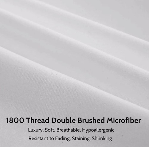 COHOME Sheet Set / 4 Piece / Brushed Microfiber / 1800 Thread Count / White - Picture 7 of 7