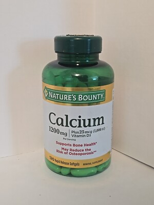 Natures Bounty 1200mg Calcium & 1000IU Vitamin D3 120 Softgels 