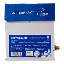 5 Reams Lettermark Micro Perf every 3-2/3" 20 lb Copy Paper 500 Sheets/Ream READ