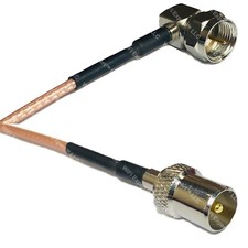RG316 F MALE ANGLE to DVB TV Pal Male RF Cable Rapid-SHIP LOT