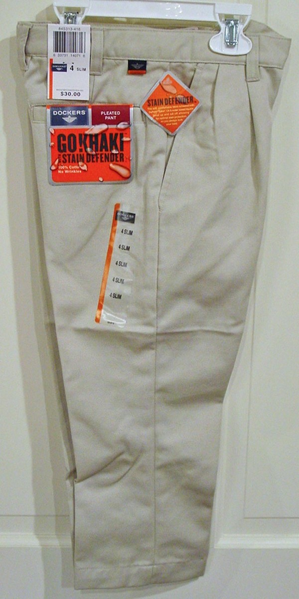 DOCKERS TODDLER BOY'S PLEATED KHAKI SLACKS / PANTS SIZE 4 SLIM & 4