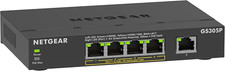 NETGEAR Poe Switch 5 Port Gigabit Ethernet plus Network Switch, GS305P, with 4 X