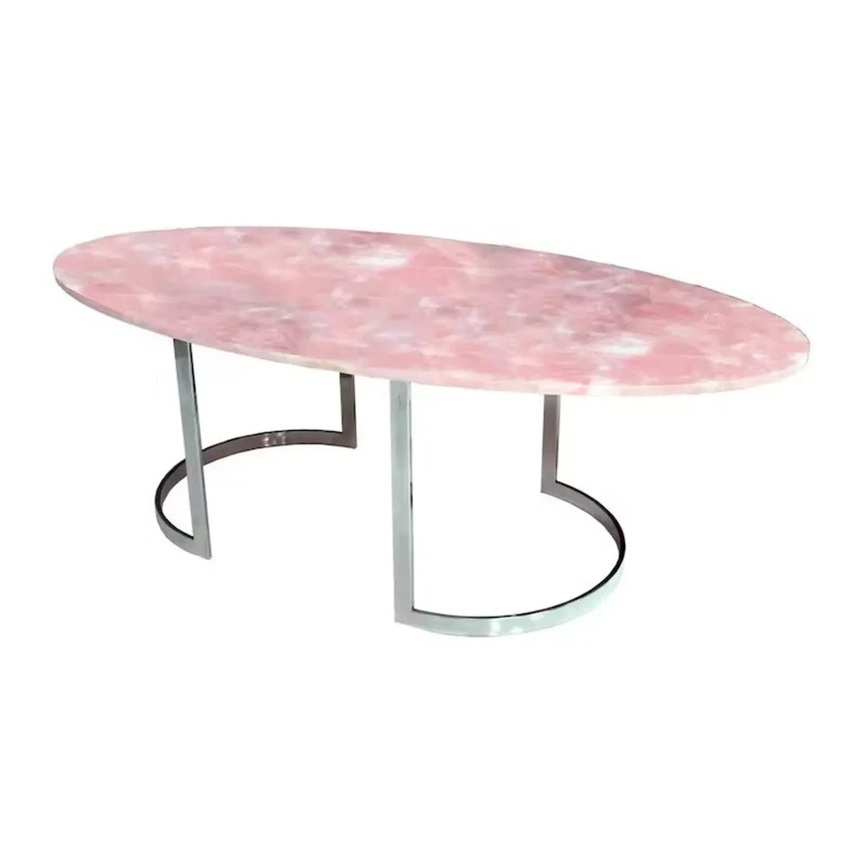 60" X 30" Rosenquarz Tischplatte/ Pinker Quarz Bürotisch/ Küchenarbeitsplatte - Bild 2 von 4