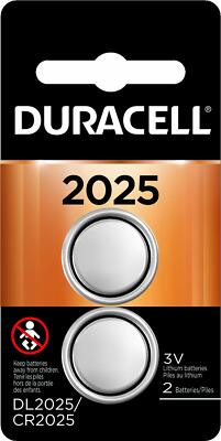 Duracell 2025 3V Lithium Battery long lasting battery 4 Cells in 2 Packs CR2025
