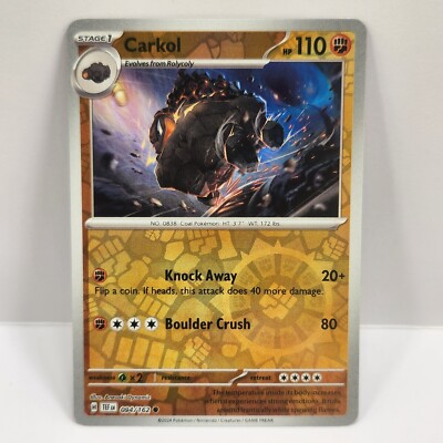 Carkol 094/162 Stage 1 Reverse Holo Temporal Forces Pokemon TCG Common Card