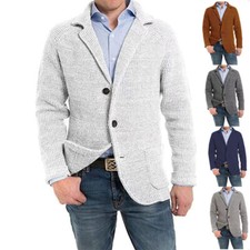 Men's casual knit cardigan sweater jacket