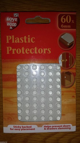 'PLASTIC PROTECTORS PADS DOTS SELF ADHESIVE CABINET BUFFERS CUPBOARD - Picture 5 of 7