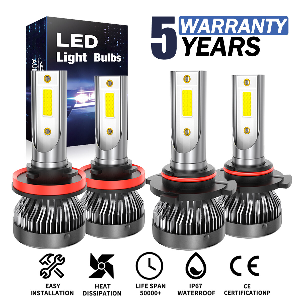 For Honda Insight 2010-2014 LED Headlight KIT 12000K High Low Beam