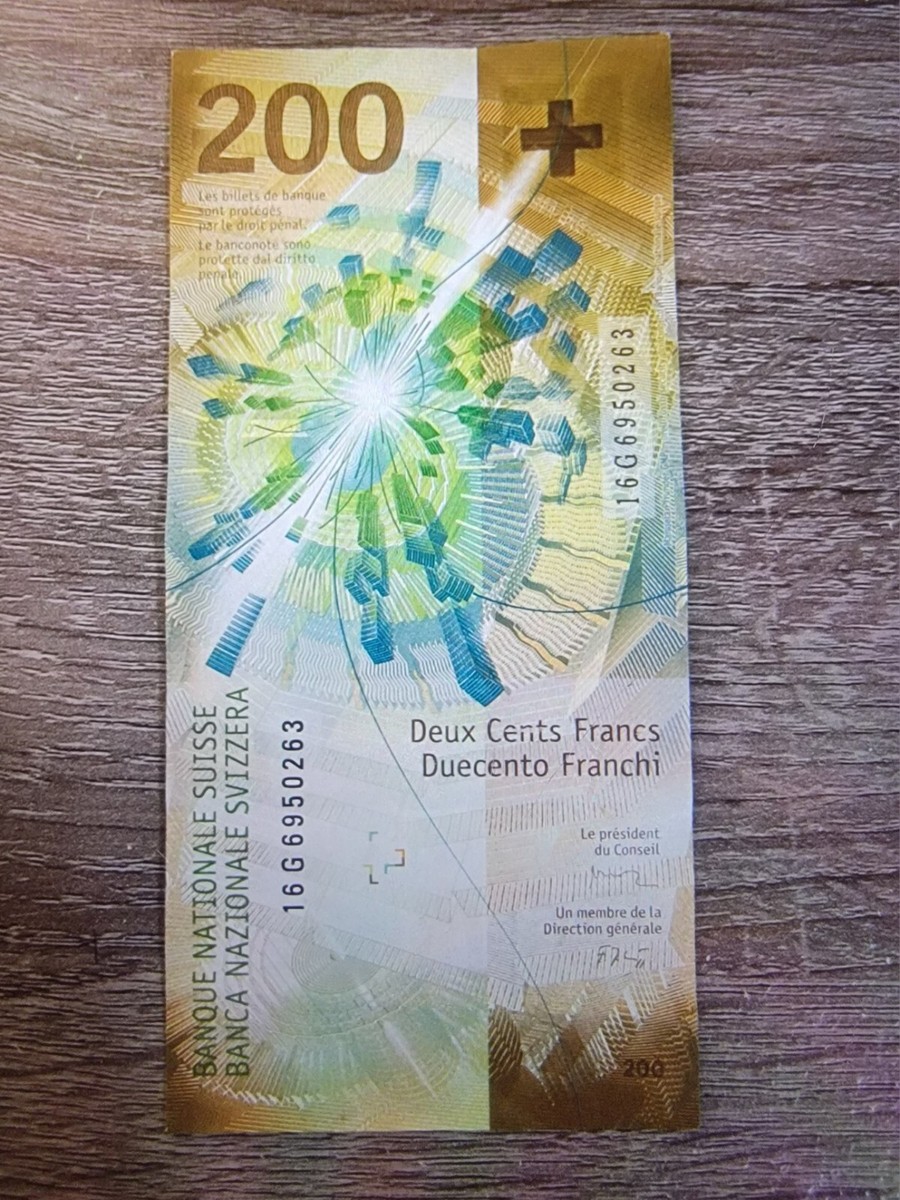 スイスフラン  200フラン Switzerland 200 Franken 2016- 19 series Uncirculated Swiss