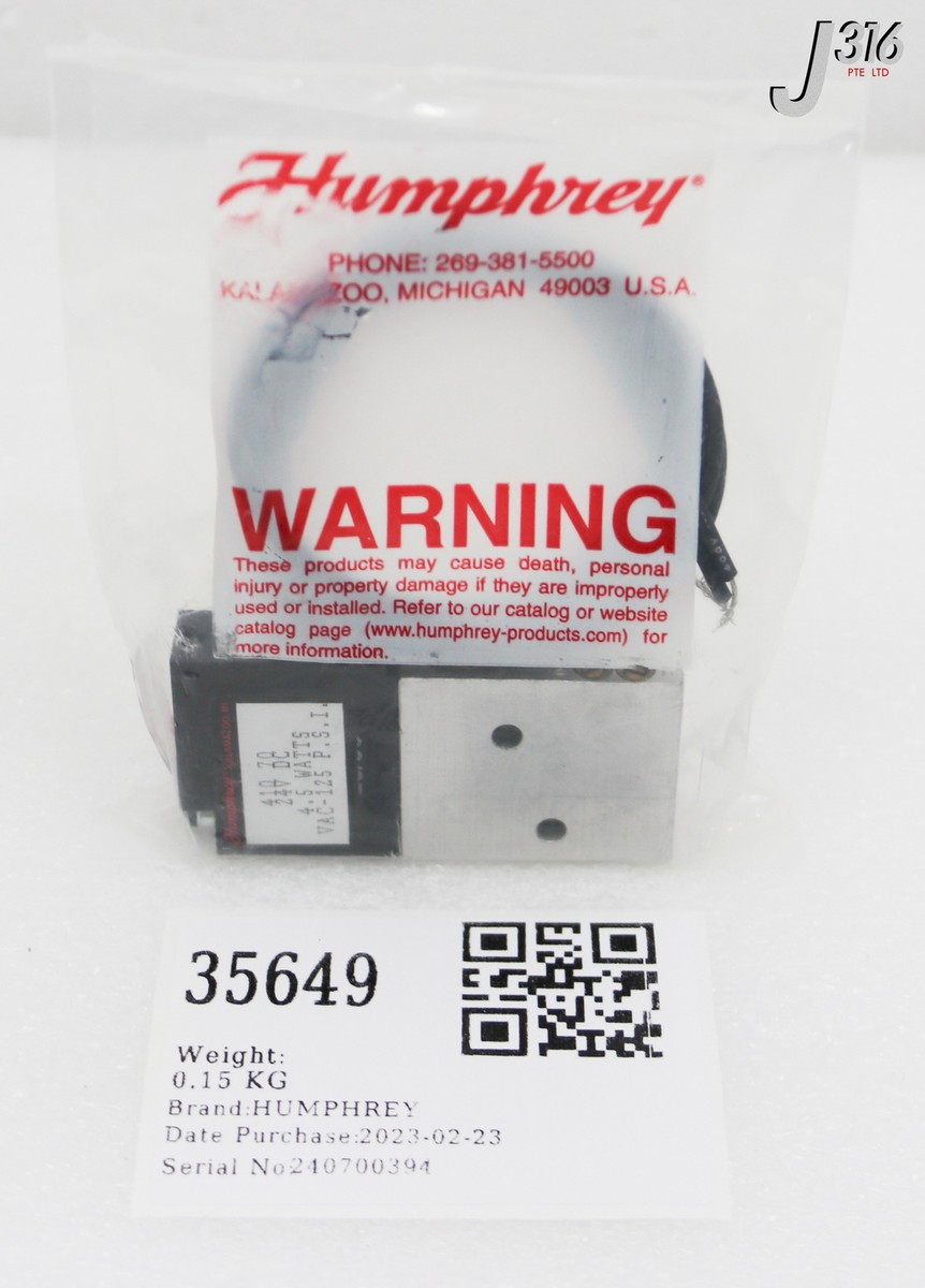 35649 HUMPHREY SOLENOID VALVE, SERIES 410 (NEW) 410 70 | eBay
