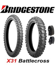 Juego de neumáticos de tierra todoterreno BRIDGESTONE X31 BATTLECROSS 80/100-21 y 100/90-19 Yamaha