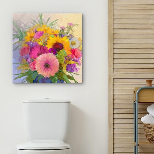 Wall26 Multicolor Flowers Bouquet Canvas Print Pastel Floral Wall Art - Picture 2 of 7