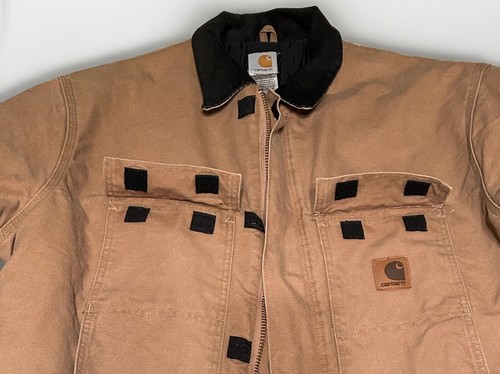 Mens Carhartt Jacket C26 Sz 2 XL Tall USA Quilted Liner Canvas Camel w/Black - Picture 6 of 12