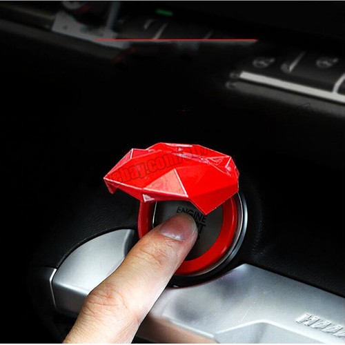 Red Engine Ignition Start Stop Switch Push Button Cover Trim Cap Universal 1pcs - Picture 3 of 8