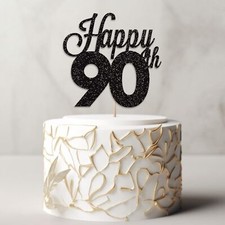Personalised Cake Topper Happy Birthday Party Customized Any Age 70th 80th 90th