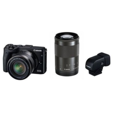USED Canon EOS M3 with 18-55 and 55-200 IS STM EVF-kit Excellent FREE SHIPPING