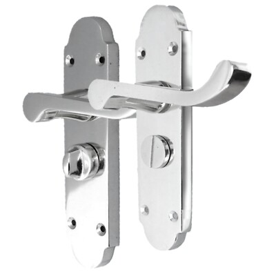 Epsom Privacy Victorian Scroll Bathroom Lock Door Handle Chrome Polish ...