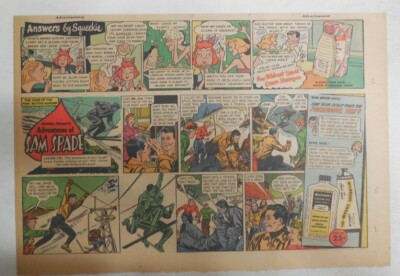 Wildroot Cream Hair Tonic Ad: The Adventures of Sam Spade ! 1940's 7.5 x 10 inch
