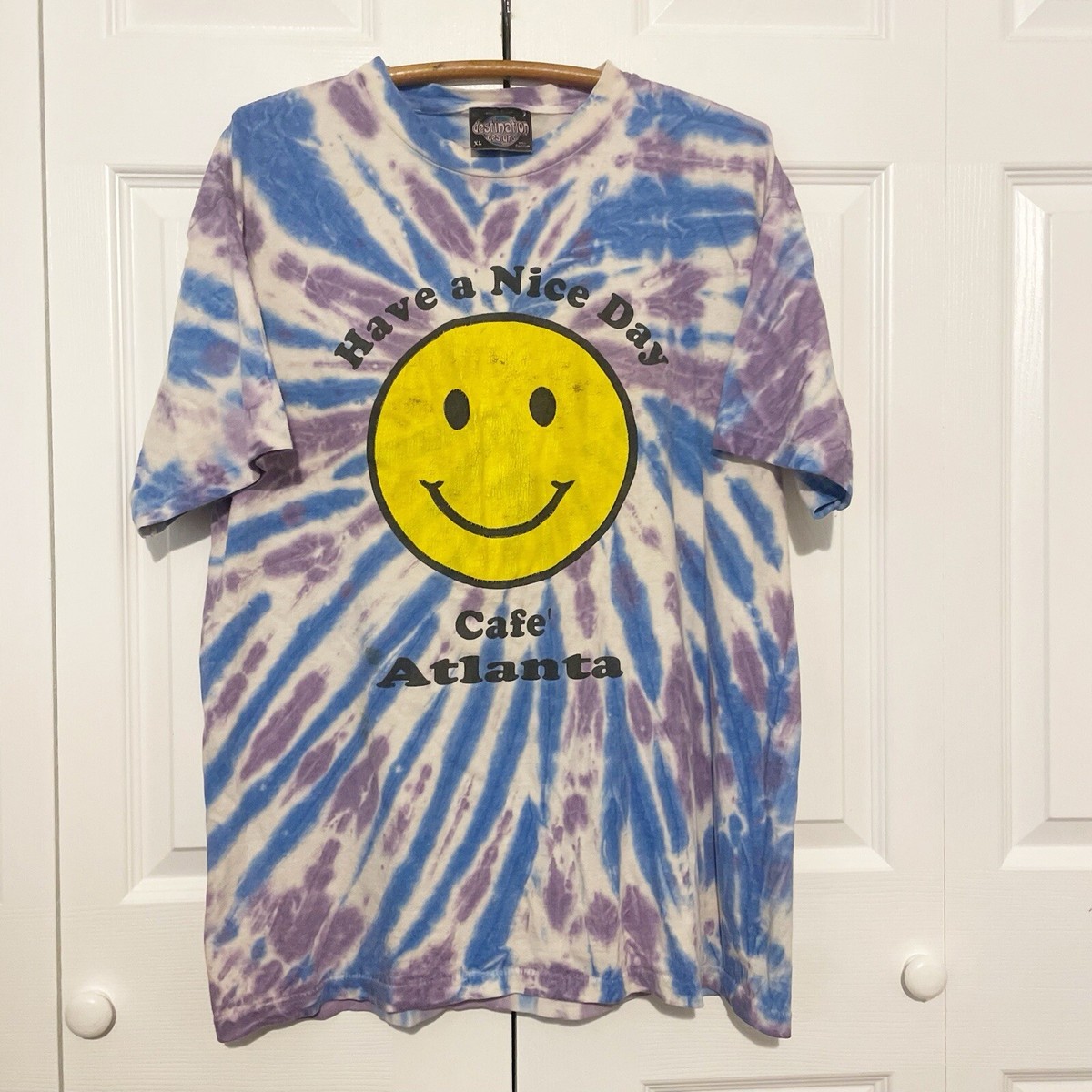 Vintage 90s Have A Nice Day Smiley Face T-shirt XL Atlanta Tie Dye