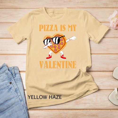 Funny Valentines Day Gifts Boys Kids Pizza Is My Valentine Unisex T-shirt - Picture 15 of 15