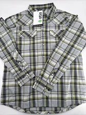 $120 Stio Men’s Eddy Shirt Long Sleeve Pearl Snap-Quiet Grey Plaid -XSmall-New