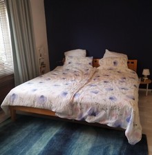 Schönes Doppelbett 200x220 cm Massiv-Buche, gebraucht, für Selbstabholer