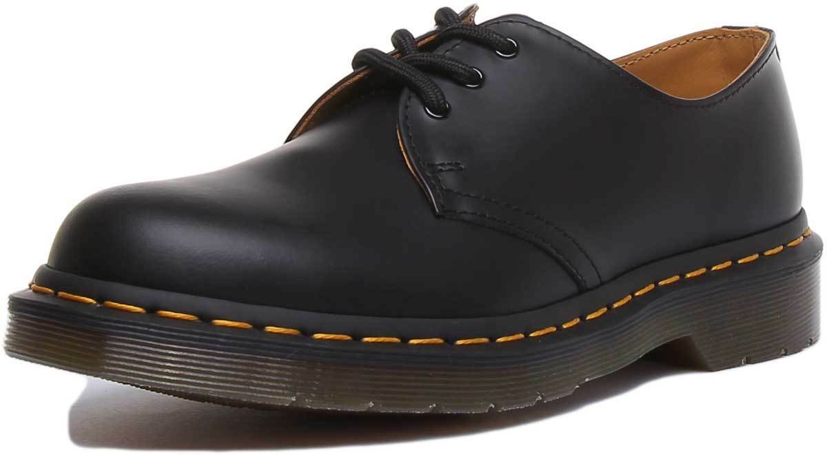 Dr Martens 1461 Unisex Leather Casual Low Cut Shoe In Black UK Sizes 3 ...