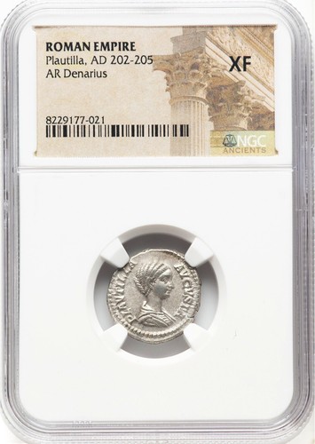 Roman Empire - Plautilla - AD 202-205 - Silver Denarius - NGC XF