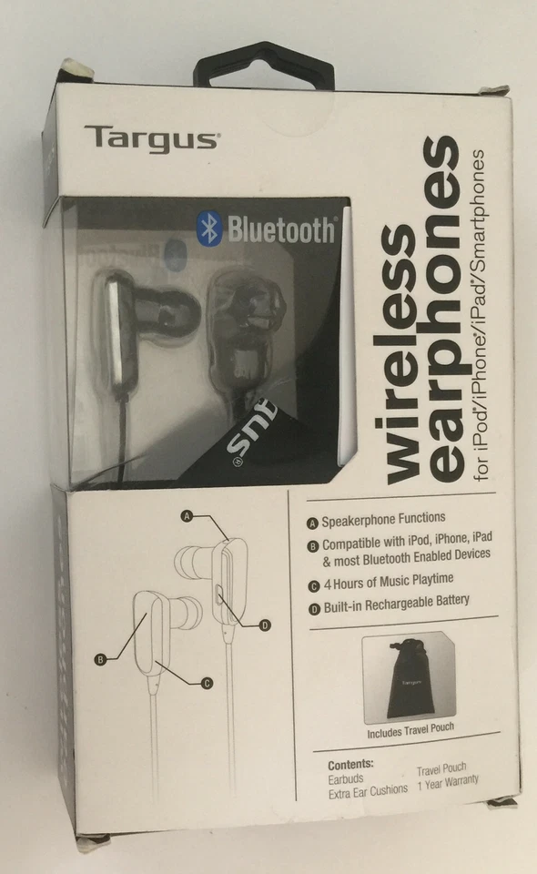Targus Wireless Earphones For iPod/ iPhone/ iPad/ Smartphones ~ NIB - READ - Image 2 of 4