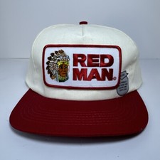 Vintage Red Man Hat Cap Snapback Patch Adjustable Made in America