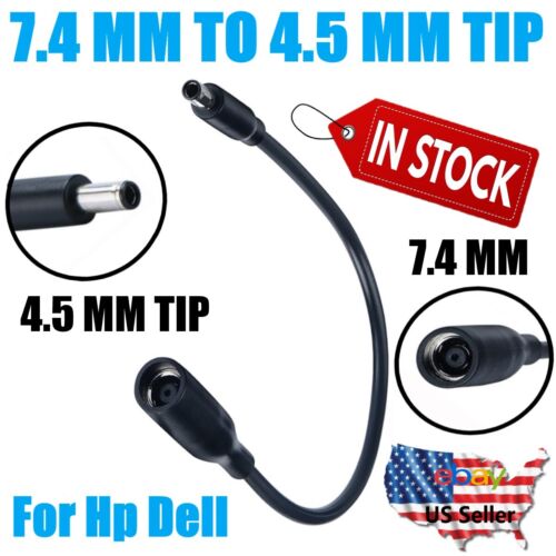 Universal DC Power Charger Converter Adapter Cable 7.4 To 4.5MM TIP For HP Dell - 第 1/7 張圖片