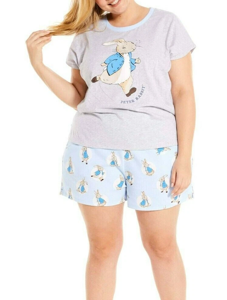 NEW PETER ALEXANDER WOMENS PETER RABBIT TEE WAFFLE PJ SHORTS 119.95 2 20 22