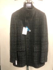 Giaccone lana Galles verde scuro interno trapuntato di Bottega Martinese tg 46 